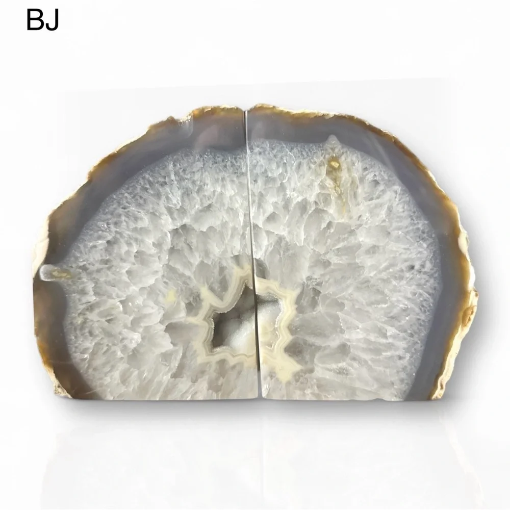 Crystal Bookends Natural Agate Geode Center: Choose Your Pair (1 pair per order) - Picture 4 of 8